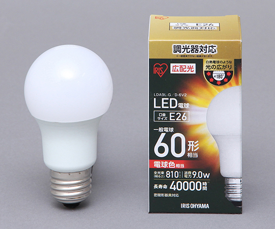 LED電球 調光 E26 広配光 60形相当 電球色