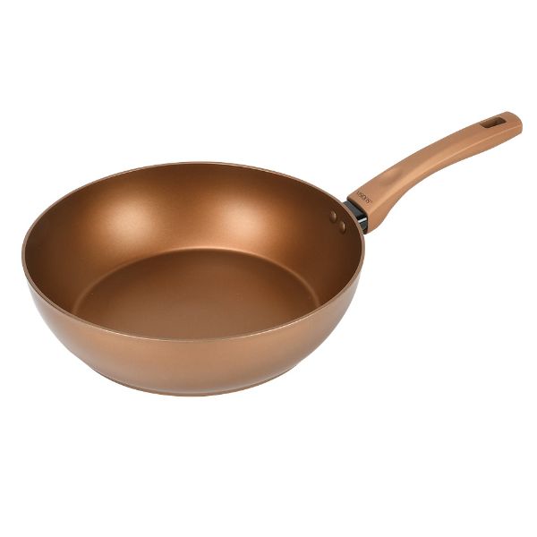 フライパン　VISIONS　GOLD　Coating　IH対応ディープパン28cm　パール金属画像