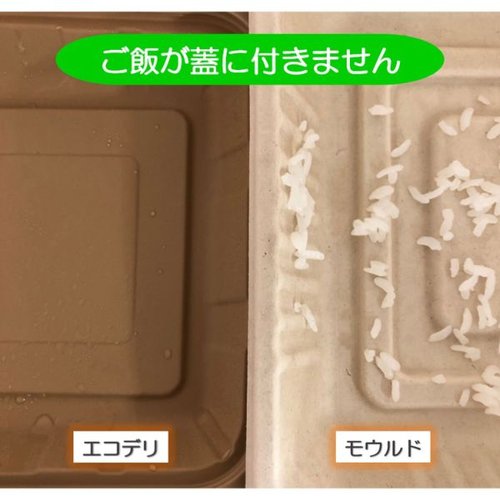 弁当容器 エコデリS ホワイト 透明なフタをした白色の容器が、整然と並べられた様子。