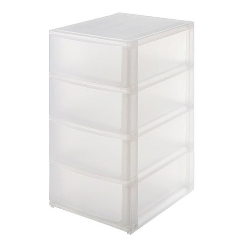 収納ケース ナチュラポスデコA4 深型4段 クリア画像