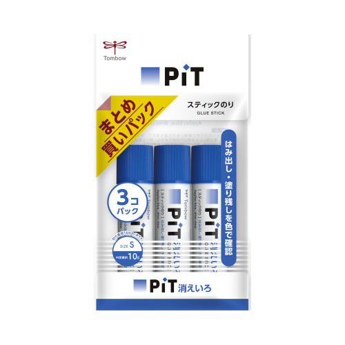 スティックのり消えいろピットS　1パック(3本入)画像