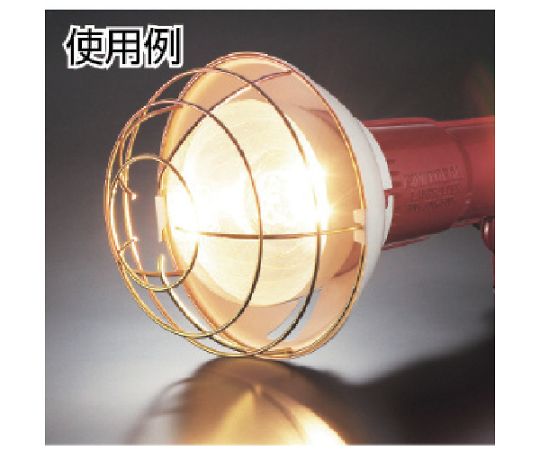 アース付投光器　ポッキンプラグ付コード5m　200W 丸型のライトが傾斜のあるボディに取り付けられ、光源部分がはっきりと見える状態
