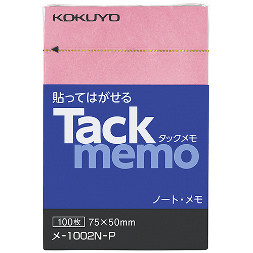 ﾀｯｸﾒﾓ(ﾉｰﾄﾀｲﾌﾟ) A8ﾀﾃ 75×50mm ﾋﾟﾝｸ 1冊画像