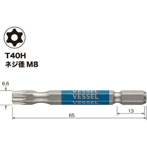 剛彩ﾋﾞｯﾄ (片頭ﾄﾙｸｽ) T40H×65mm 1本