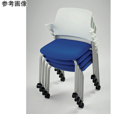 会議用イス　ミーティング用チェアー<フルト>　オレンジ 明るいオレンジ色の背もたれと座面を持つチェアが並んでいる様子