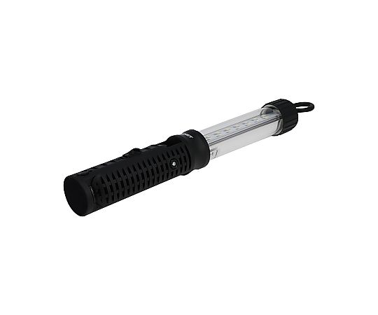 マグネット付5050　SMD　15LED充電式作業灯 明るい光を放つ充電式作業灯が机の上に立てられ、後ろにマグネットが見える状態