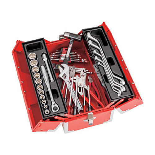 ﾂｰﾙｾｯﾄ ｹｰｽ色:ﾚｯﾄﾞ 差込角:12.7mm(1/2inch) 1ｾｯﾄ画像