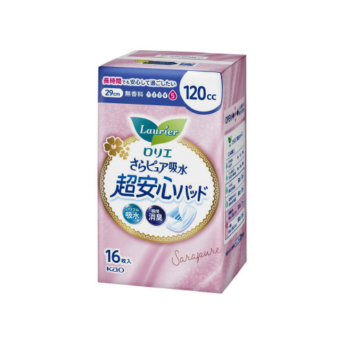 ロリエ　さらピュア吸水超安心パッド１２０ｃｃ１６枚画像