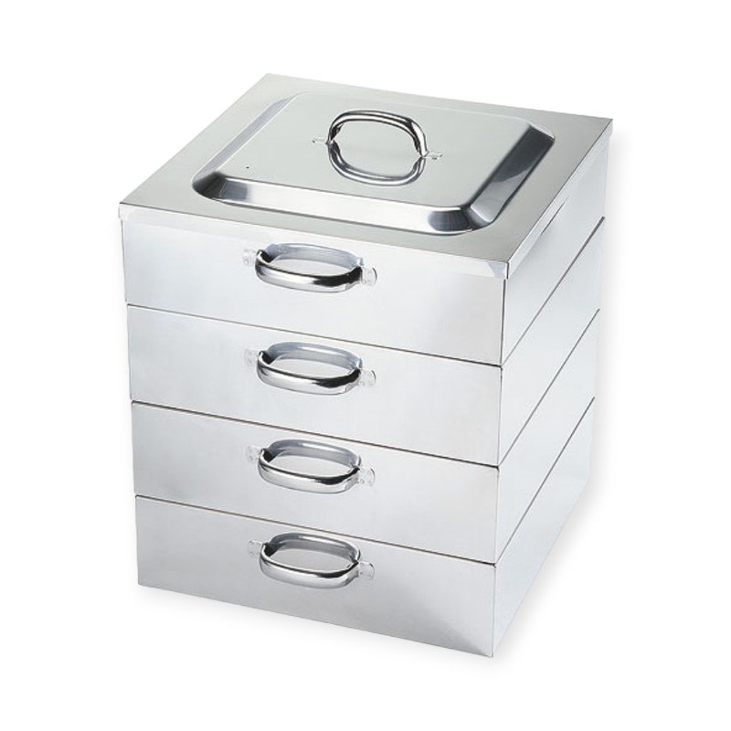 調理用品 電磁用角蒸器 3段 42cm画像