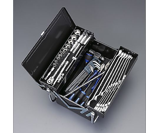[54個組] 工具セット カラフルな工具が整然と並んでいる様子