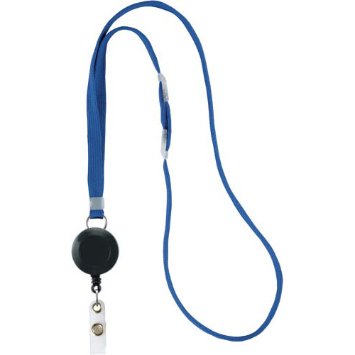 リール式吊下げひも　青画像