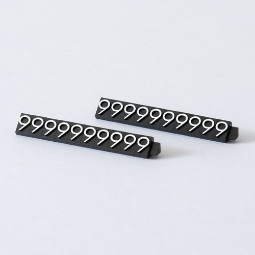 陳列備品 ニュープライスキューブ補充L用(20粒) 黒/白 9 友屋 黒と白のボックスが整然と並ぶ様子