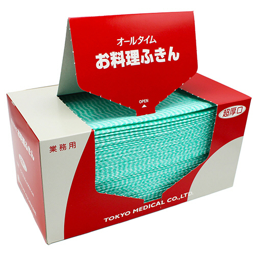 お料理ふきん 超厚口 ﾚｷﾞｭﾗｰﾀｲﾌﾟ 30×61cm ｸﾞﾘｰﾝ 1箱(30枚)画像