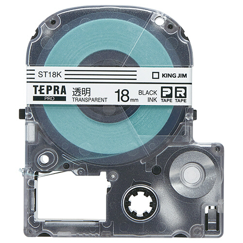 テプラ　PRO　テープカートリッジ　18mm　透明/黒文字　1個