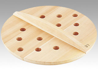 SA厚手サワラ穴明木蓋18㎝画像