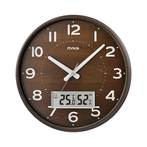 ＭＡＧ　デジアナ電波掛時計　ゴーフル　ブラウン