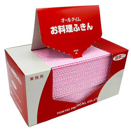 お料理ふきん 超厚口 ﾚｷﾞｭﾗｰﾀｲﾌﾟ 30×61cm ﾋﾟﾝｸ 1箱(30枚)画像