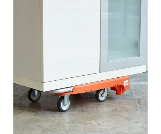 樹脂台車 カルティオミニ weego ピンク 明るい色合いの持ち手が上部に見える、軽量な台車の側面