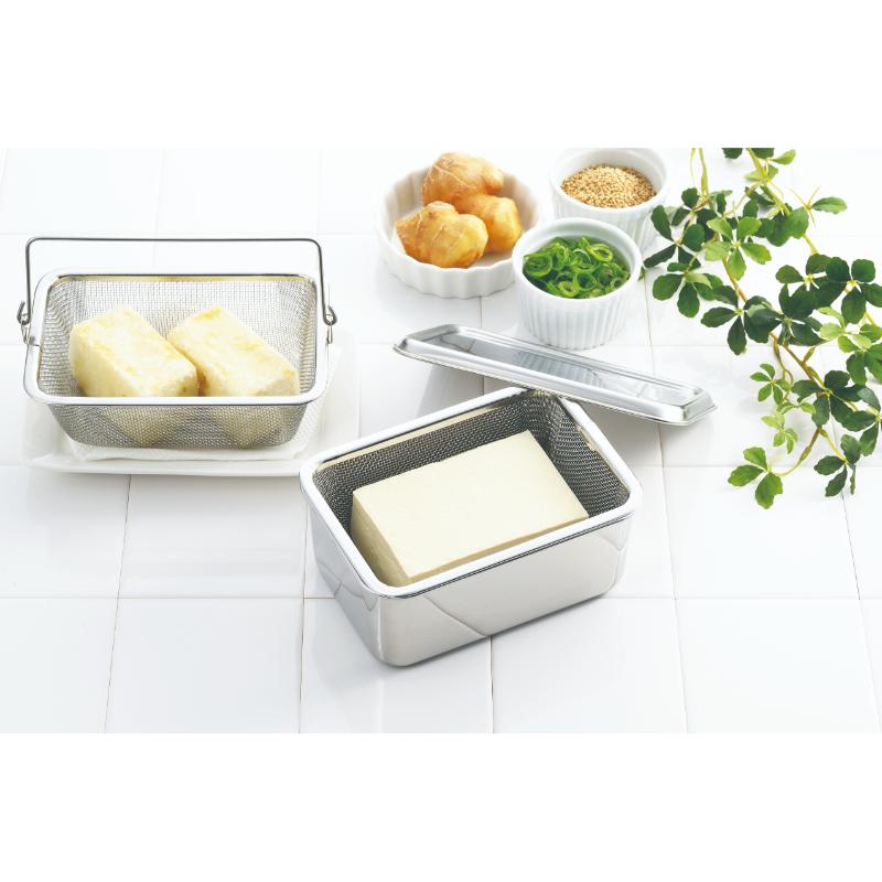 調理用品 kan 豆腐水切かごセット 蓋無ツル付画像