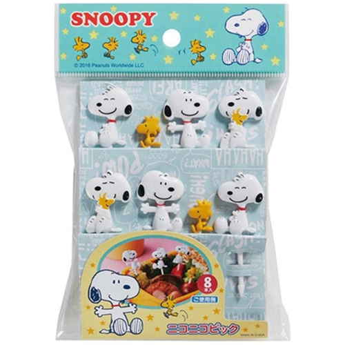ピック ニコニコピック スヌーピー キャラクター お弁当グッズ キャラクターがデザインされたカラフルなピックが数本並んでいる様子