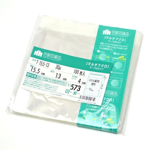 テープ有 OPP袋 32-7341 マルチフクロ T-15.5-13 100枚入 ササガワ画像