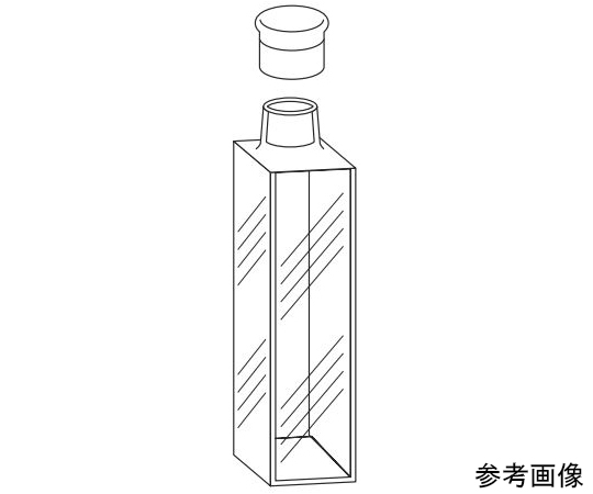 キャップ付蛍光セル（全面透明）　3.500mL　溶融石英画像