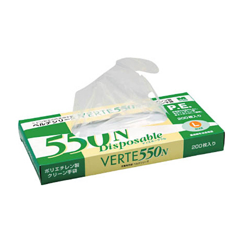 ﾎﾟﾘｴﾁﾚﾝ使い捨て手袋 ｴﾝﾎﾞｽなし ｸﾘｱ M 1箱(200枚)画像