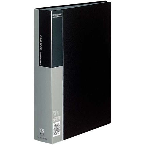 クリヤーブックベーシックＡ４縦１００ポケット黒５冊画像