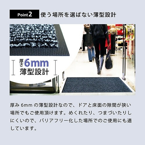 玄関マット　アイアンホース(ストライプ)　750×900mm　ブラック・ブラウン　1枚 黒とブラウンのストライプ模様が施された玄関マットが正面から見える状態