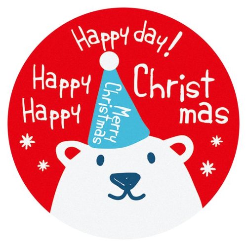 クリスマススノーベア シール-1/シロクマ(100枚) ヘッズ画像