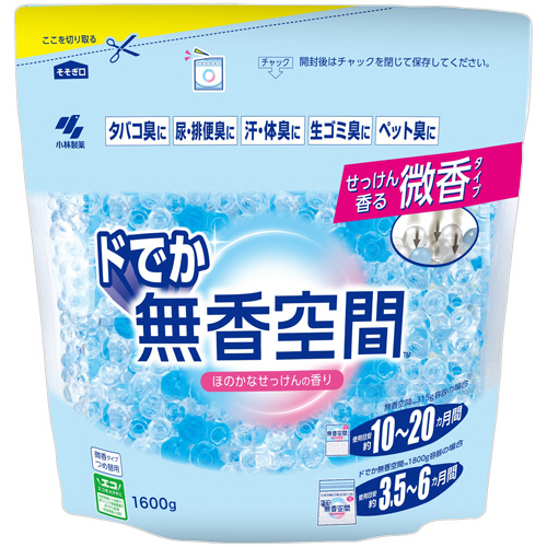 ﾄﾞでか無香空間 ほのかなせっけんの香り つめ替用 1600g 1個画像