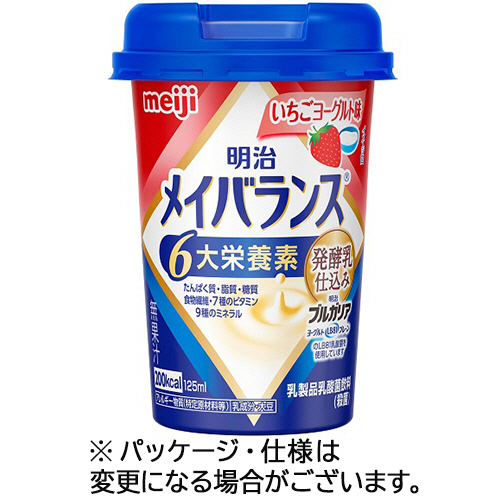 ﾒｲﾊﾞﾗﾝｽMiniｶｯﾌﾟ いちごﾖｰｸﾞﾙﾄ味 125mL 1ｾｯﾄ(24本)画像