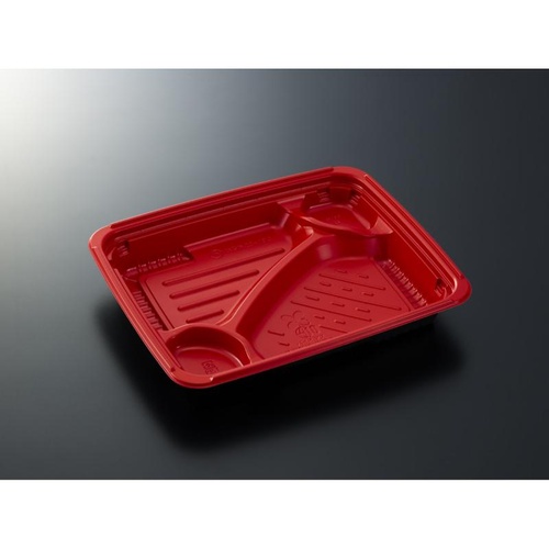 中央化学 弁当容器 BCTはるか23-19C 赤-BK 本体画像