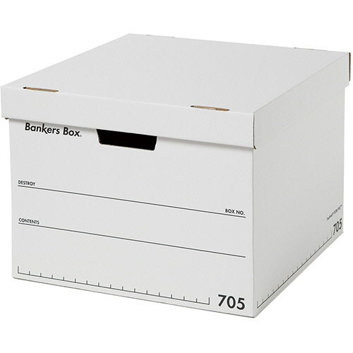 ﾊﾞﾝｶｰｽﾞﾎﾞｯｸｽ 705ﾎﾞｯｸｽ B4 ふた付 ﾎﾜｲﾄ/ﾌﾞﾗｯｸ 1ｾｯﾄ(15個:3個×5ﾊﾟｯｸ)画像