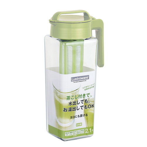 ピッチャー 2.1L 冷水筒 茶こし付き 耐熱 横置き ワンプッシュ 水差し画像