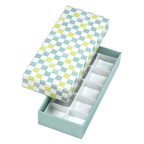 格子　そら色１０ヶ入　トレーなし画像