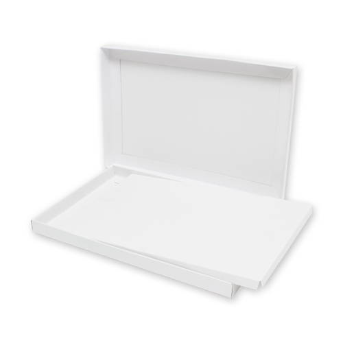 2枚組のハンカチやタオルの梱包・包装に最適なギフトボックス（白）