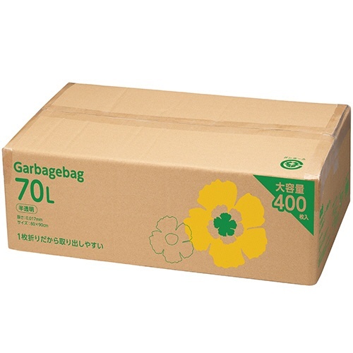 ゴミ袋エコノミー 大容量タイプ 半透明 70L 1箱(400枚)画像