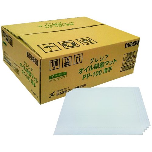 グリーストラップ洗浄 クレシア オイル吸着マット PP-100 薄手 100枚 日本製紙クレシア