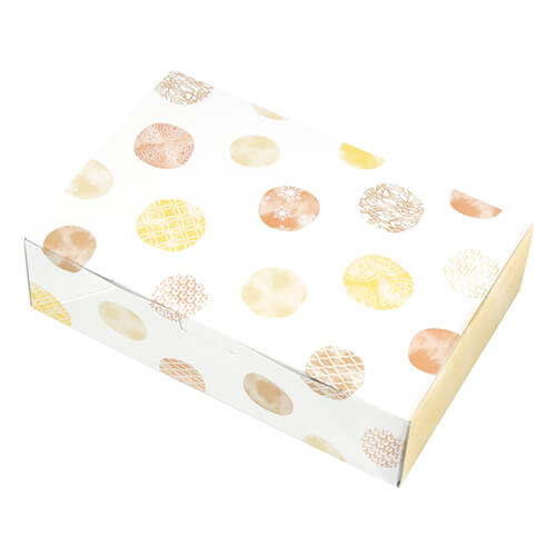 ルミアサービス箱６個　和み柄　茶画像