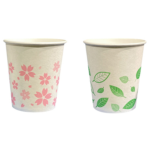ﾍﾟｰﾊﾟｰｶｯﾌﾟ ﾛｰｽﾀｯｷﾝｸﾞ 桜&葉 150ml(5ｵﾝｽ) 1ｾｯﾄ(4000個:1000個×4ﾊﾟｯｸ)画像