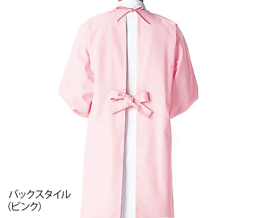 予防衣　長袖　ミントグリーン　5L 薄手のミントグリーンの生地がゆったりとしたシルエットで整然と畳まれている様子