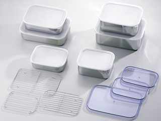 18-8 キッチンバット中 透明あく蓋式画像