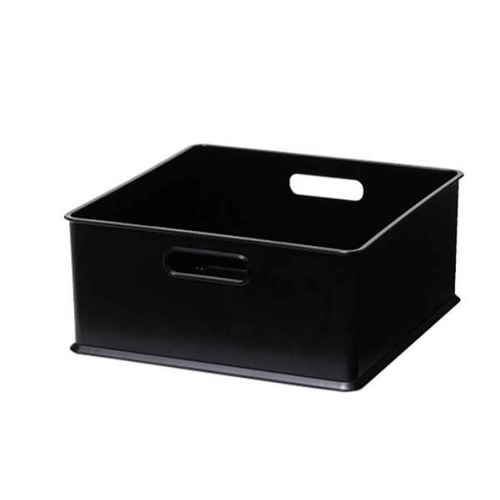 カラーボックス 横置き インナーボックス 収納 1／3 ナチュラ インボックス プラスチック 日本製 ブラック画像