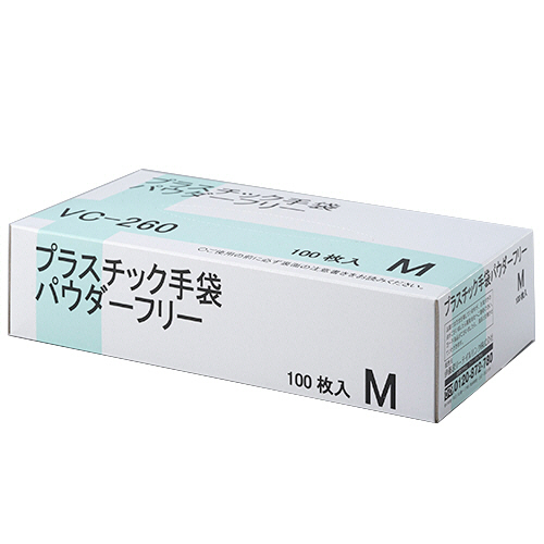 プラスチック手袋　パウダーフリー　M　1箱(100枚)画像