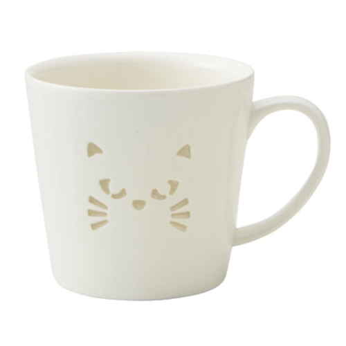 マグカップ 350ml SUKASHI 透かしマグ 磁器 キャット画像