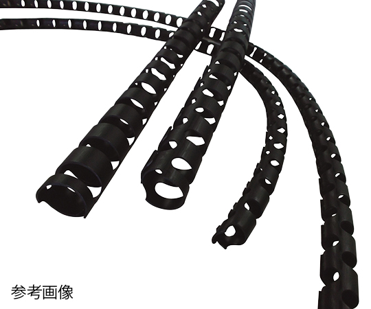 導電性（帯電防止）チューブカバー 19・25mm用 1巻（20m） 緑色のチューブカバーが巻かれた状態で、箱に収められている様子