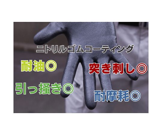 まとめ買い ニトリル背抜き手袋 パワーグラブZERO S （10双入） 商品パッケージの側面が見える状態、透明な部分から中の手袋が確認できる。