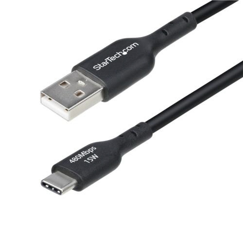 USB2.0ケーブル　Type　A(オス)-Type　C(オス)　2m　ブラック　1本