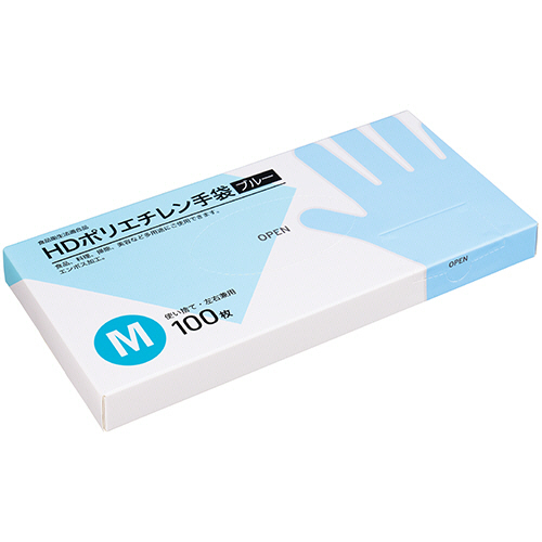 HDﾎﾟﾘｴﾁﾚﾝ手袋 M ﾌﾞﾙｰ 1箱(100枚)画像